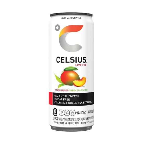 셀시어스 논스파클링 에너지드링크 피치망고 그린티 325ml(Functional Essential Energy Drink)
