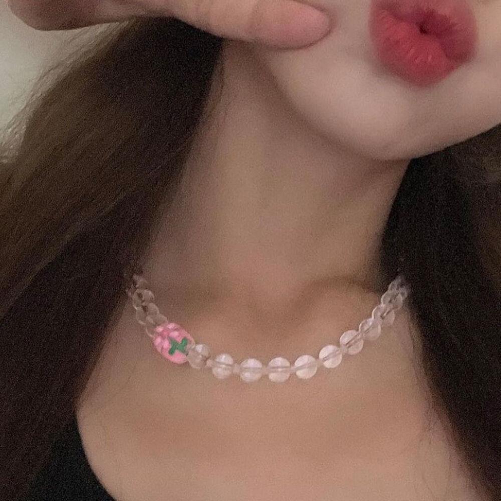 [MD'S PICK] GLASS FLOWER NECKLACE AN122026