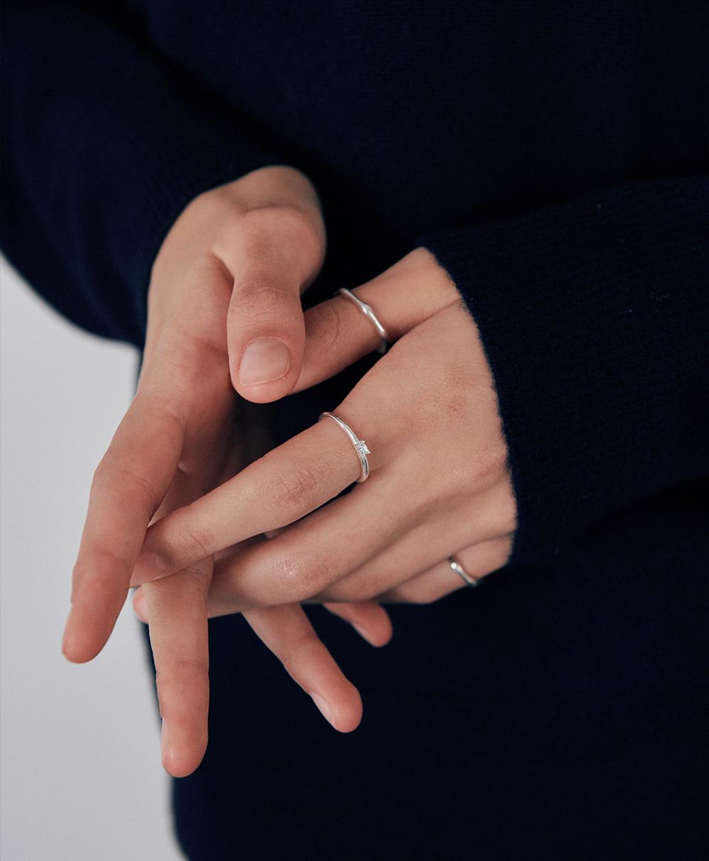 [2차 리오더][11호 3/31 출고][925 silver] Cinq.silver.233 / carre dew ring