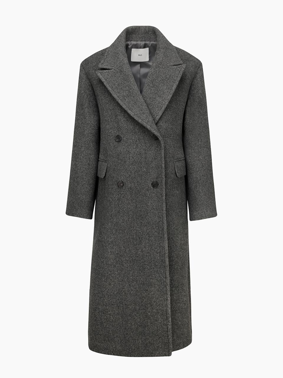 WOOL100 DOUBLE COAT (CHARCOAL GRAY)