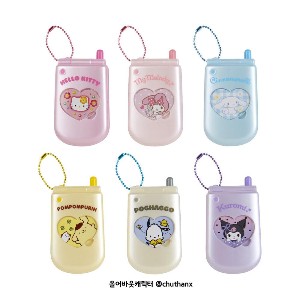 산리오 코갸루 폴더폰 포토홀더 세트 (헬로키티,마이멜로디,쿠로미,포차코,시나몬롤,폼폼푸린)
