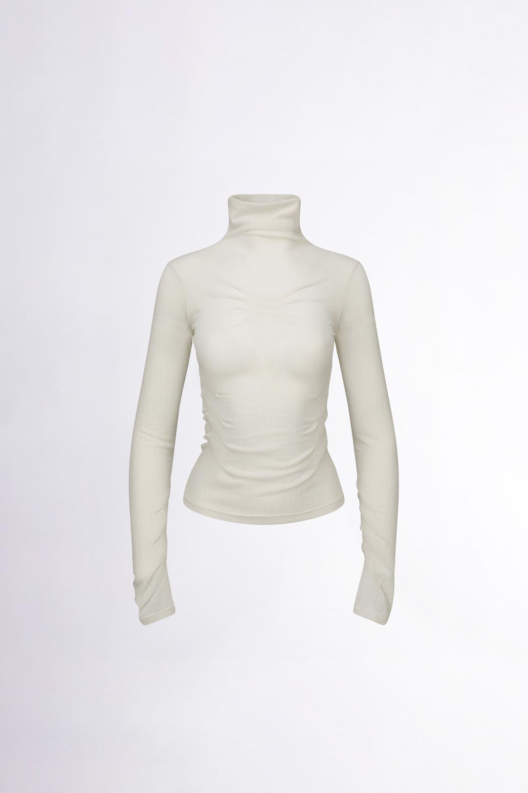 Origami Turtle Neck Tee Ivory