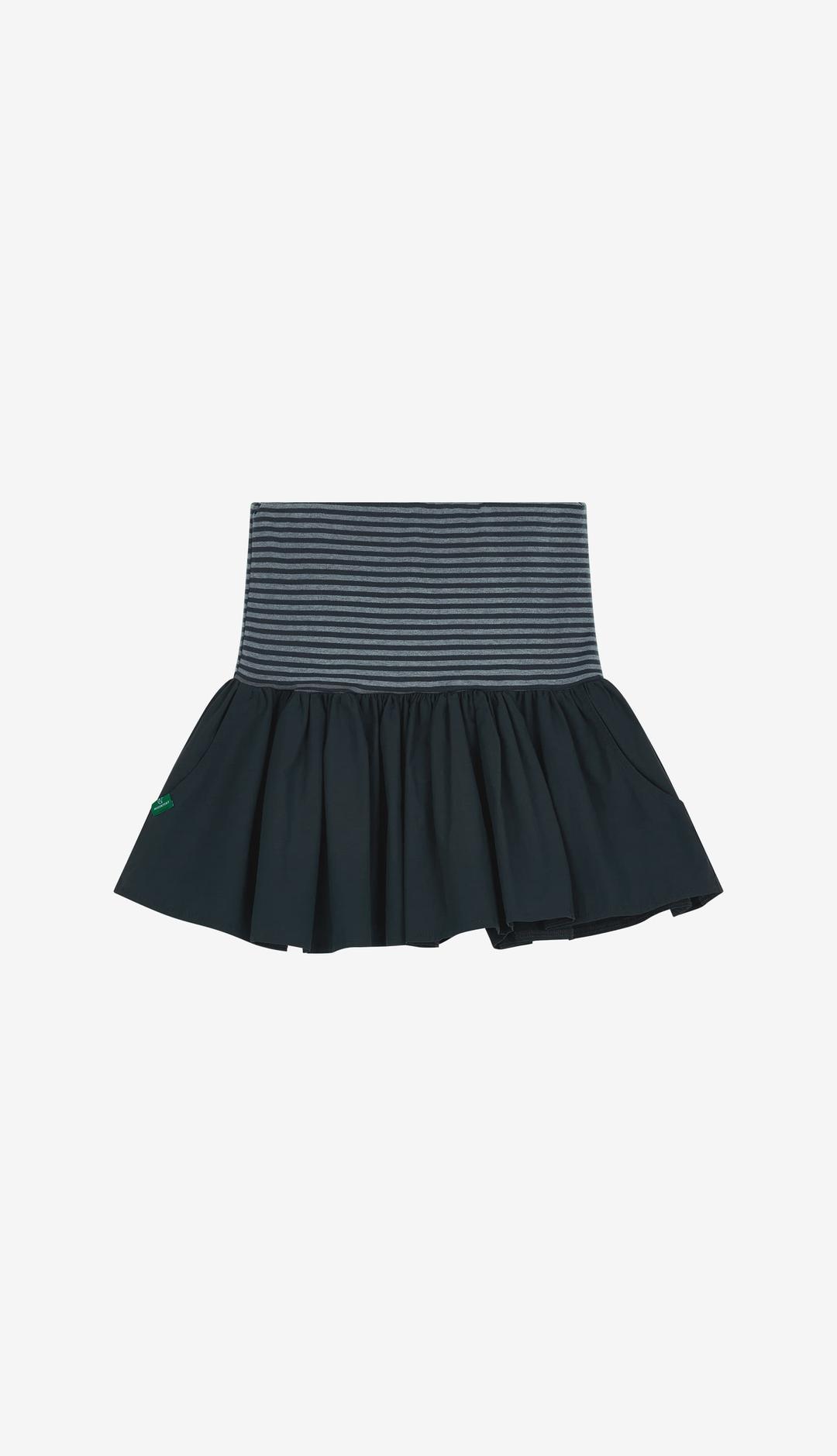 285. Mix Stripe Mini SK _ Charcoal