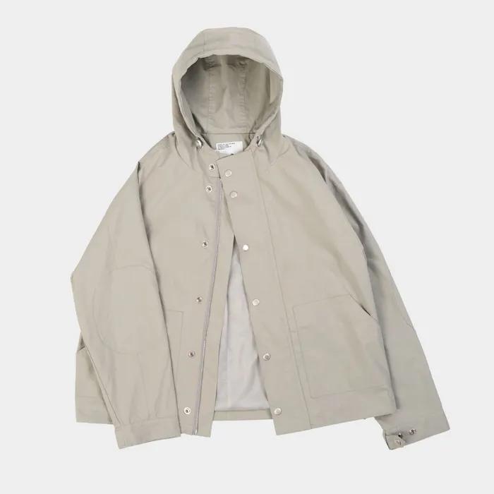 Light Hooded Work Jacket (Light Beige)