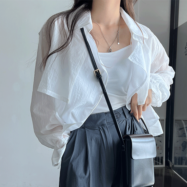 (여름ver.) 프린 시스루 스트링 숏 트렌치 자켓