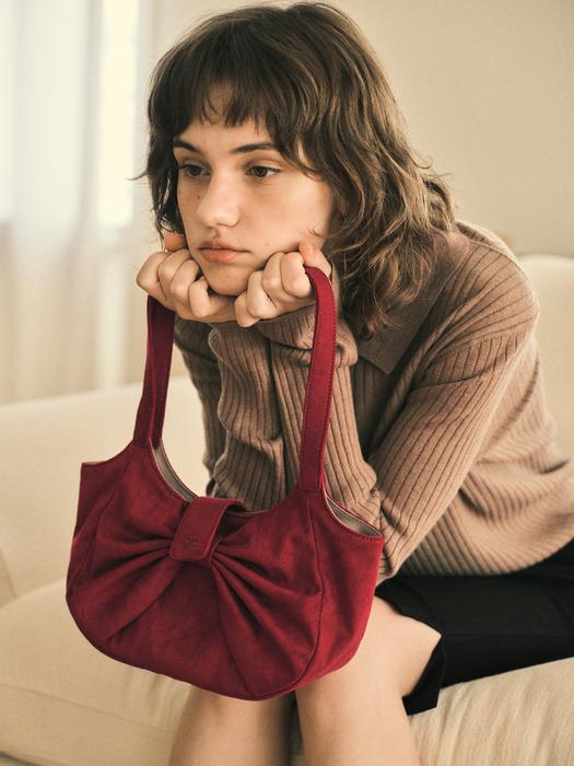 Suede ribbon loopie bag_Red(OC25-ACC01)