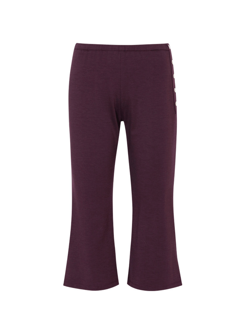 Button Capri Pants (Purple)