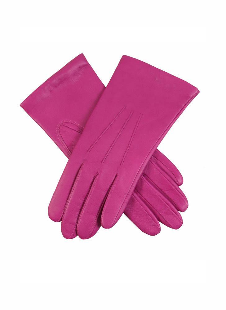 Women's Classic Leather Gloves - HOT PINK / 6.5