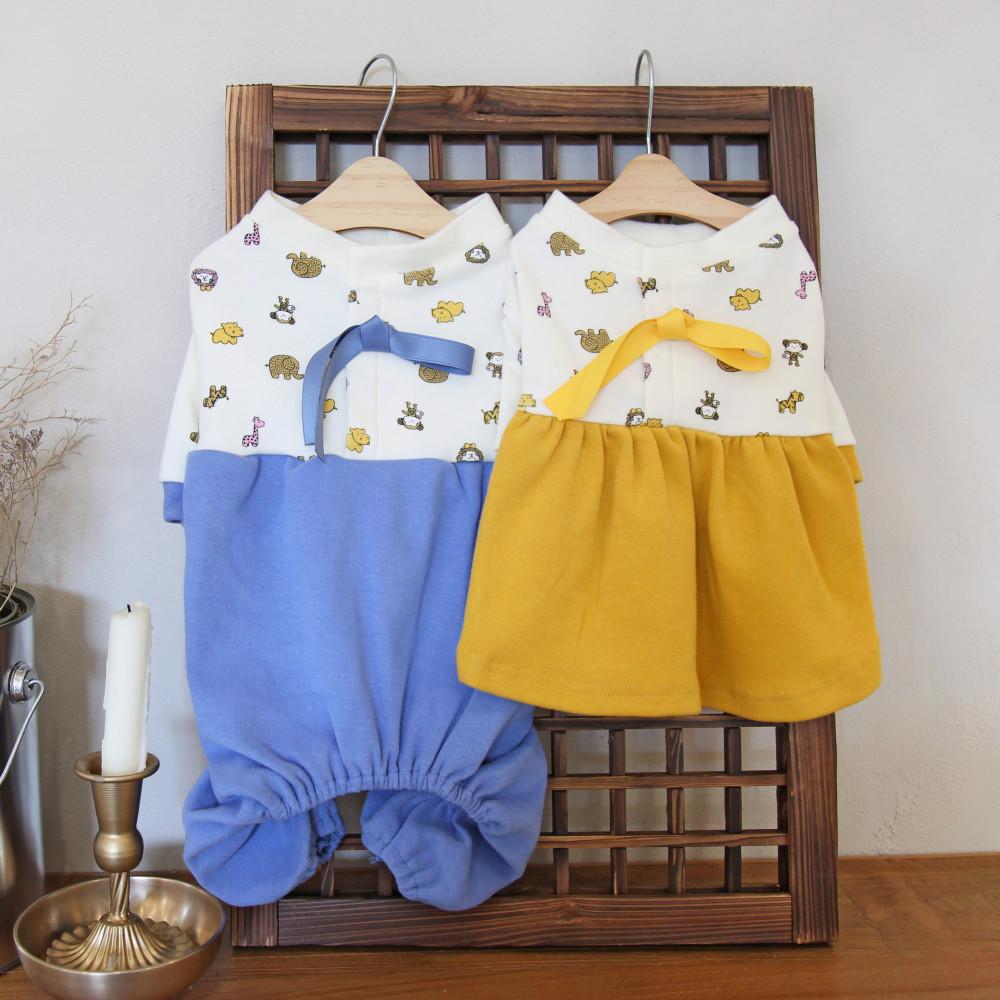 강아지 고양이 동물 친구 코튼 한복