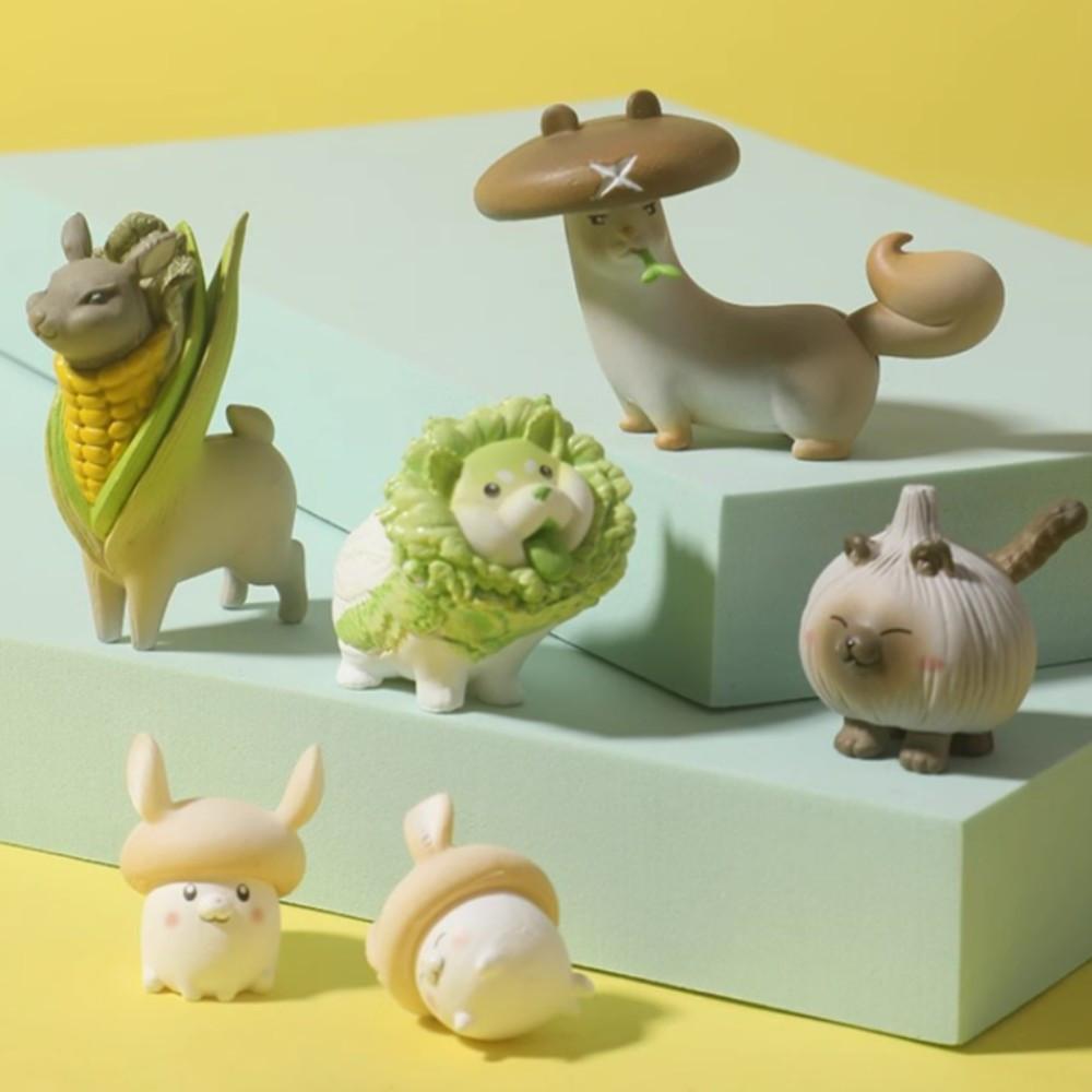 동물 채소 배추개 미니어쳐 피규어 캠슐토이 마늘고양이 귀여운 선물