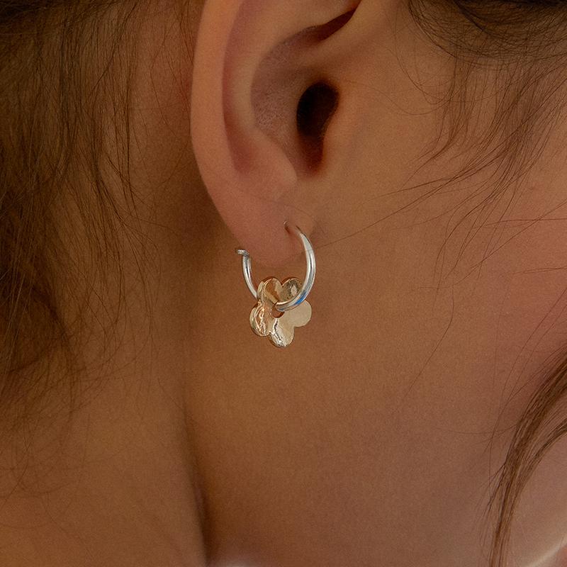 floral hoop earring - mix