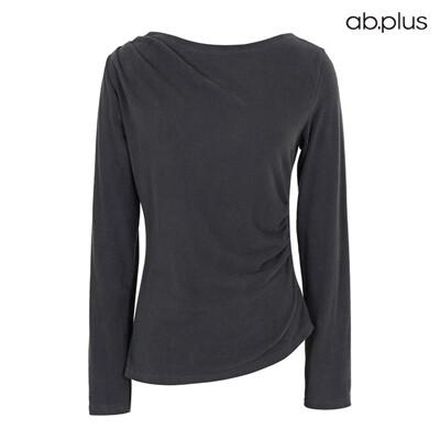 [ab.plus][단독가] 라운드넥 사선 언발 포인트 셔링 티셔츠 (LSY4MK81A)