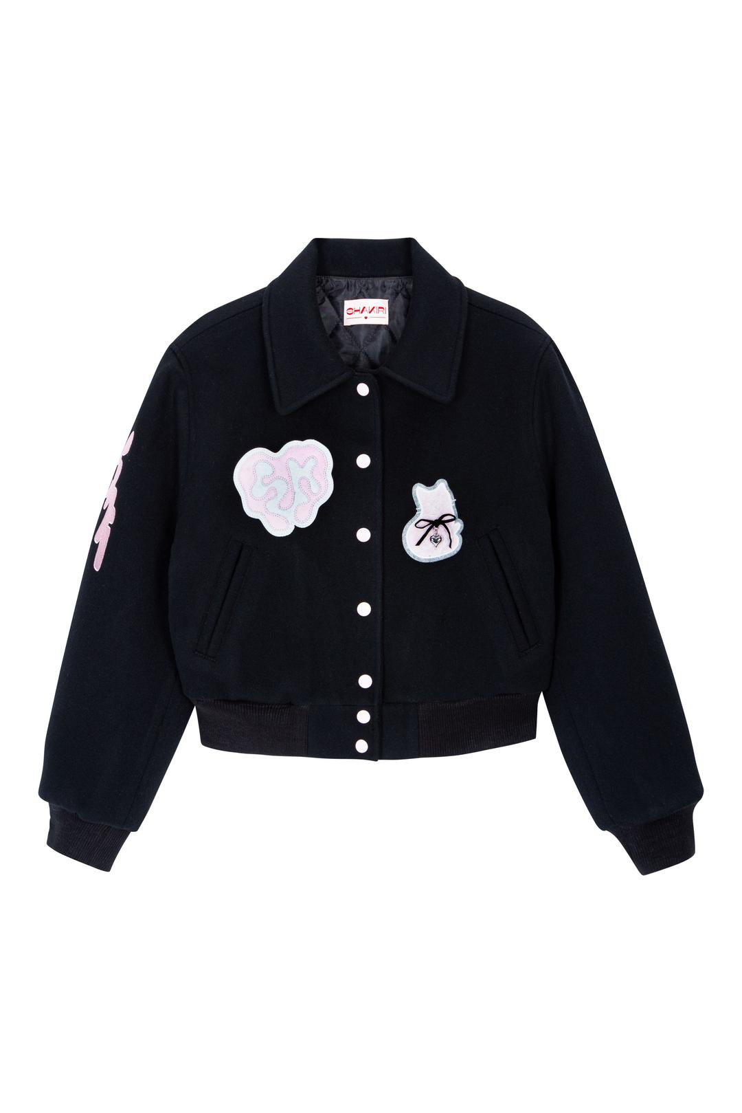 KITTY WOOL TATTOO JUMPER _BLACK