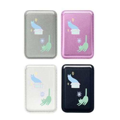 Pastel cat 맥세이프 가죽 카드 지갑