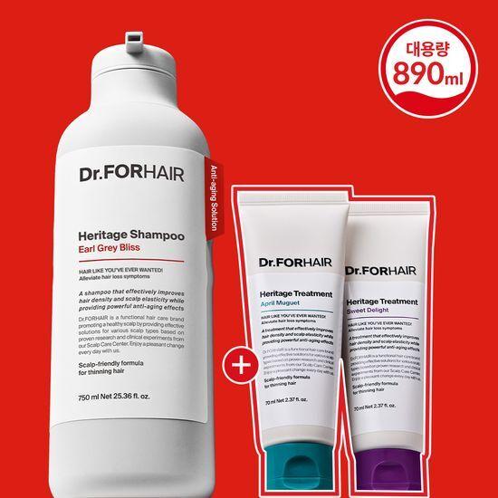 [대용량샴푸] 닥터포헤어 두피 강화 헤리티지샴푸 750ml + 트리트먼트140ml 증정기획