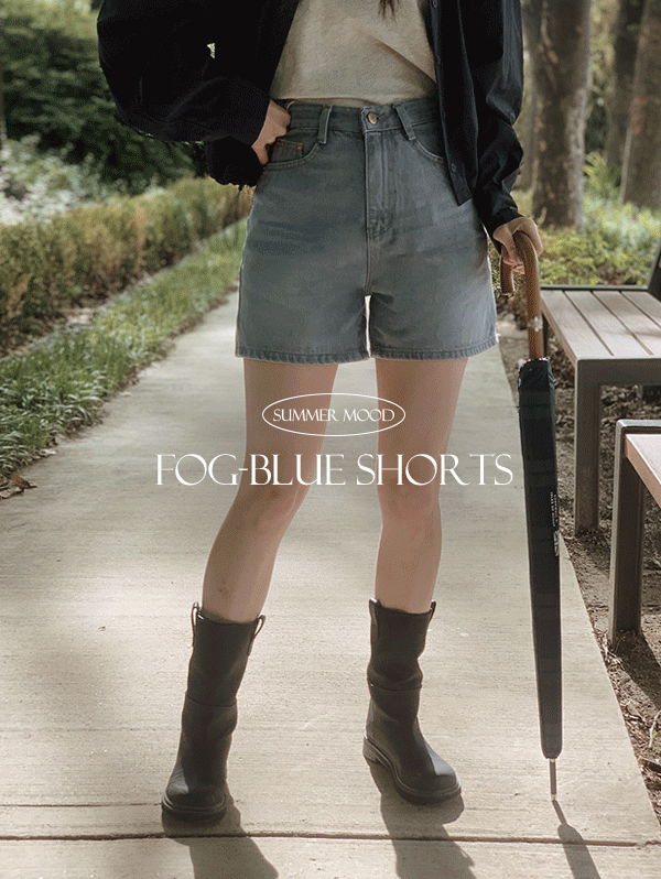 [3일간 무료배송!] #SLOWMADE. 포그블루 탄탄핏 데님쇼츠 - 4 size (프리오더: 10~15일 소요)