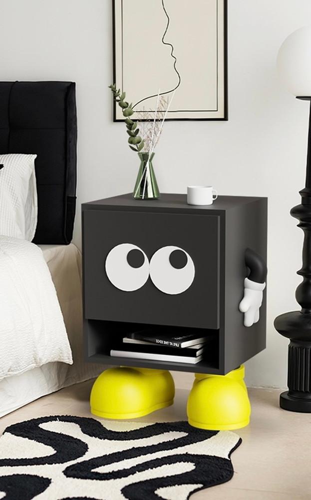 큰 눈 귀여운 캐릭터 사각 사이드 수납 캐비닛