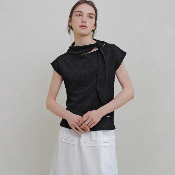 Rachel scarf blouse (black)