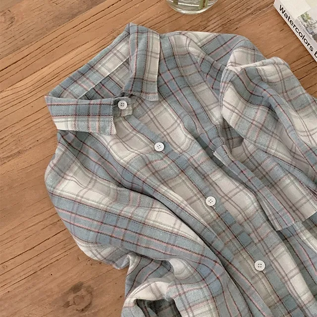 [기획] 파스텔 루즈핏 어텀 체크 남방,셔츠(2color)