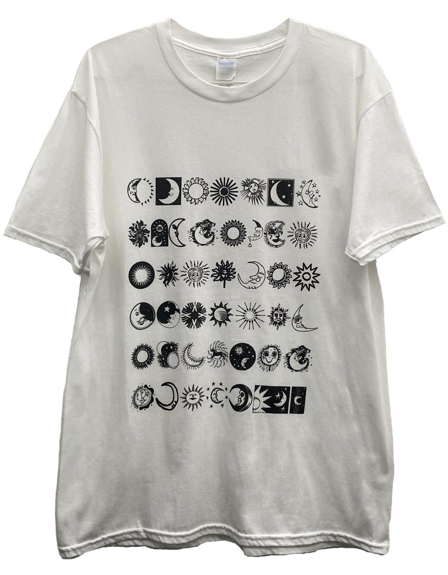 unisex sun and moon tee (white)