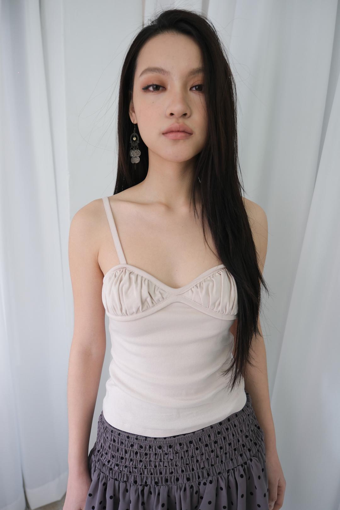 Butter Puff Top *Pink Gray