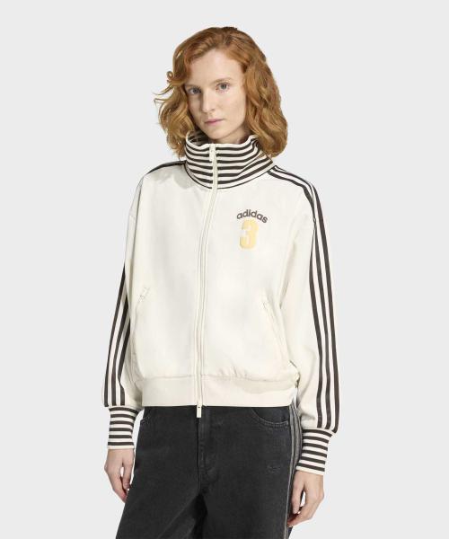 빈티지 베켄바우어 스트라이프 리브 트랙탑 - 화이트 / KW2055