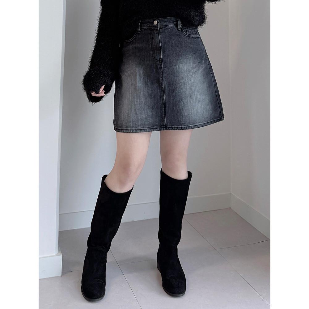 [S부터 3XL] 세티즈 워싱 A라인 데님 미니 스커트 청치마