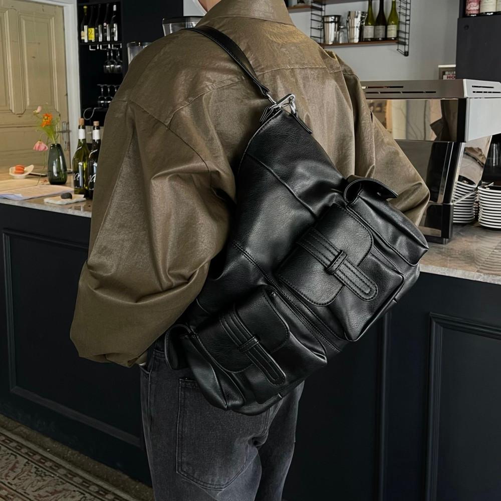 남자 레더 숄더백 크로스백 직장인 가방 가죽 메신저백 옆으로매는가방 여자 남녀공용 척도