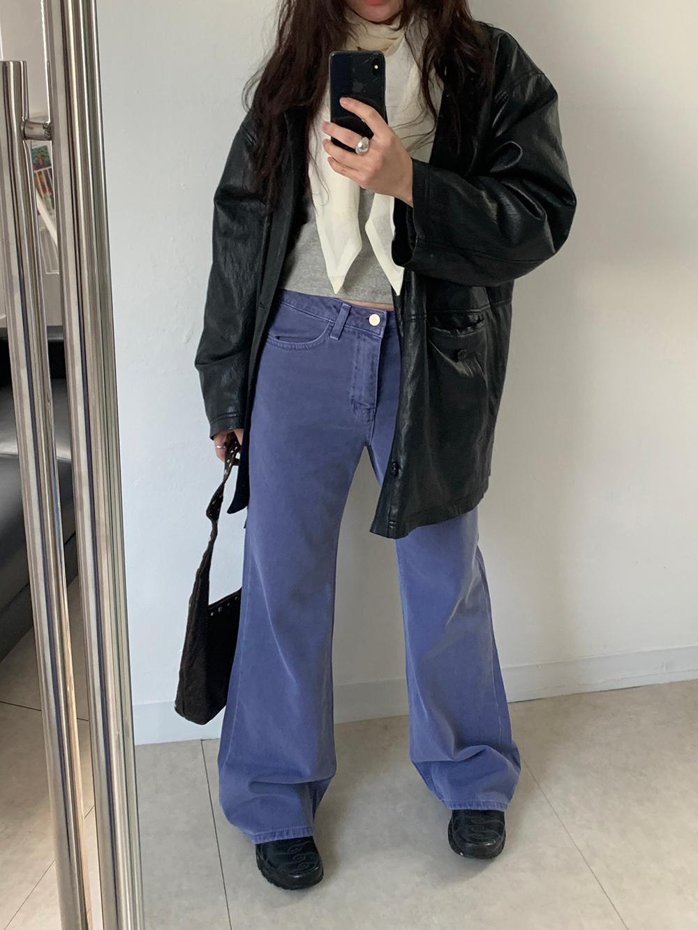 (당일)boots-cut purple denim