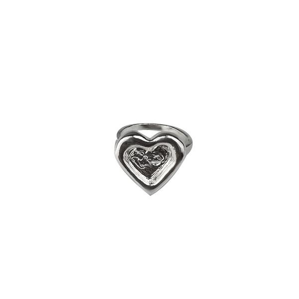 STUPID HEART LOGO RING