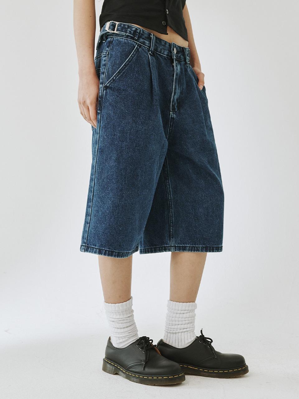 [PLZPROJECT]SIDE ADJUST BERMUDA SHORTS, BLUE
