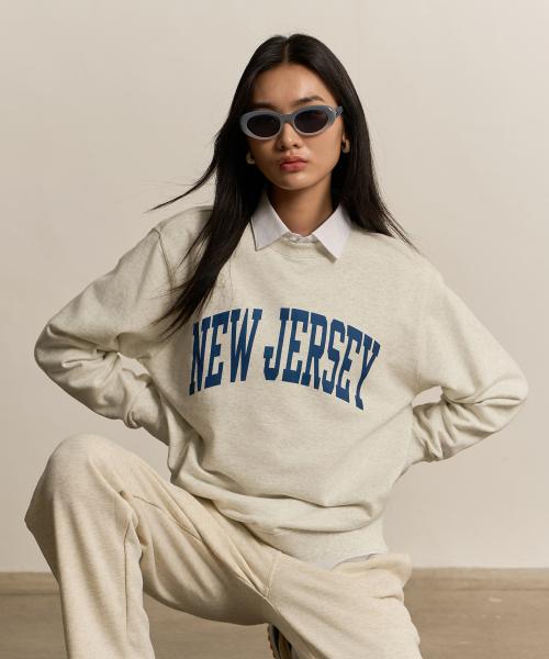 뉴저지 CVC 크루넥 스웨트셔츠 Cream