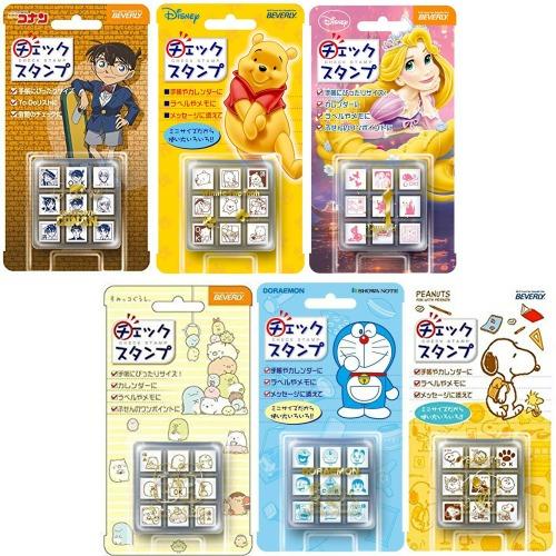 캐릭터 체크스탬프 명탐정코난 푸우 스미코구라시 스누피 도라에몽 귀여운 다이어리꾸미기