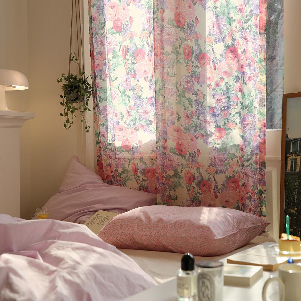 라넌큘러스 쉬폰 봉커튼(롱바란스)