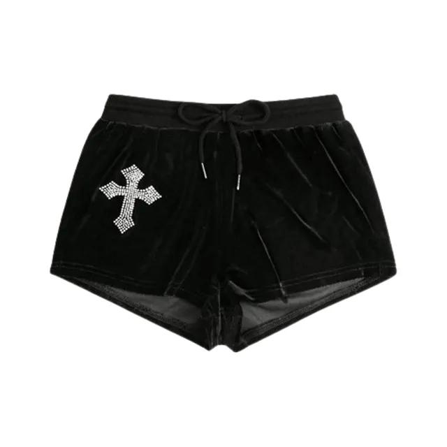 velvet banding short pants - 큐빅 벨벳 밴딩 반바지