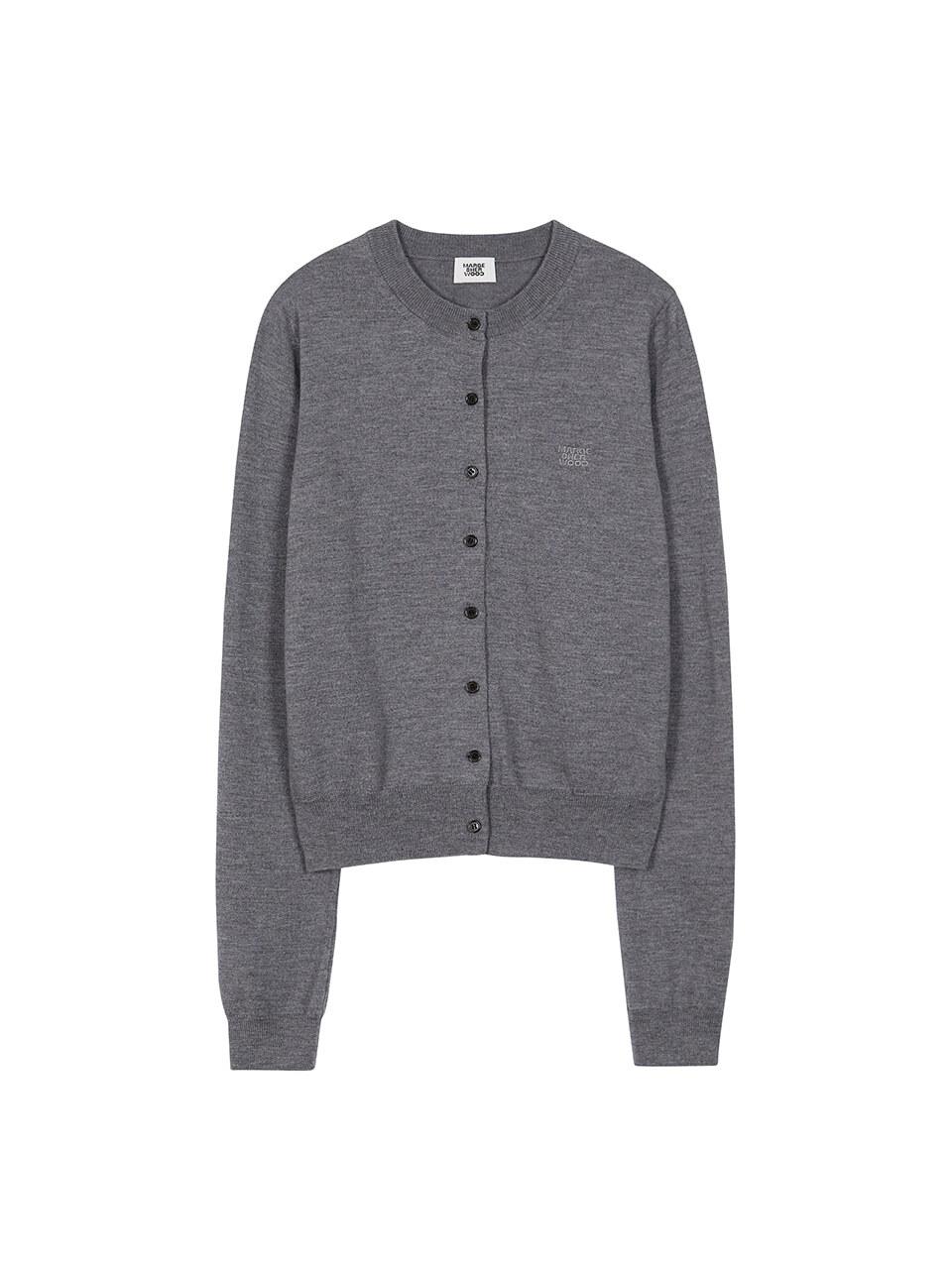 CREW NECK CARDIGAN_grey