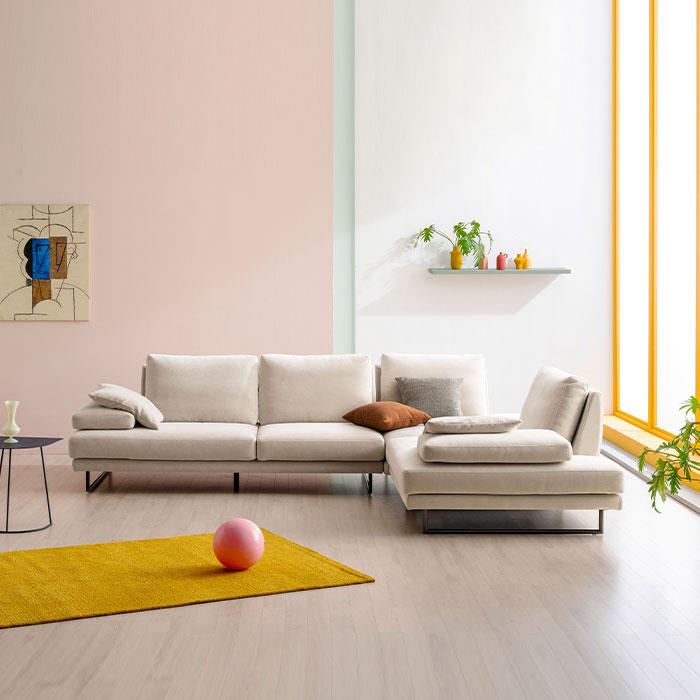 라벨라 4인 코너형 스윙기능 카시미라 패브릭 소파