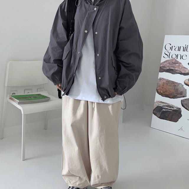 [UNISEX] 바스락 후드 숏야상