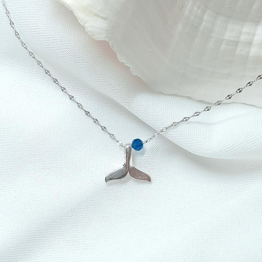 [실버925] 고래꼬리 청다이아 은 체인 심플 기부 목걸이 / 여름 바다 후원 주얼리