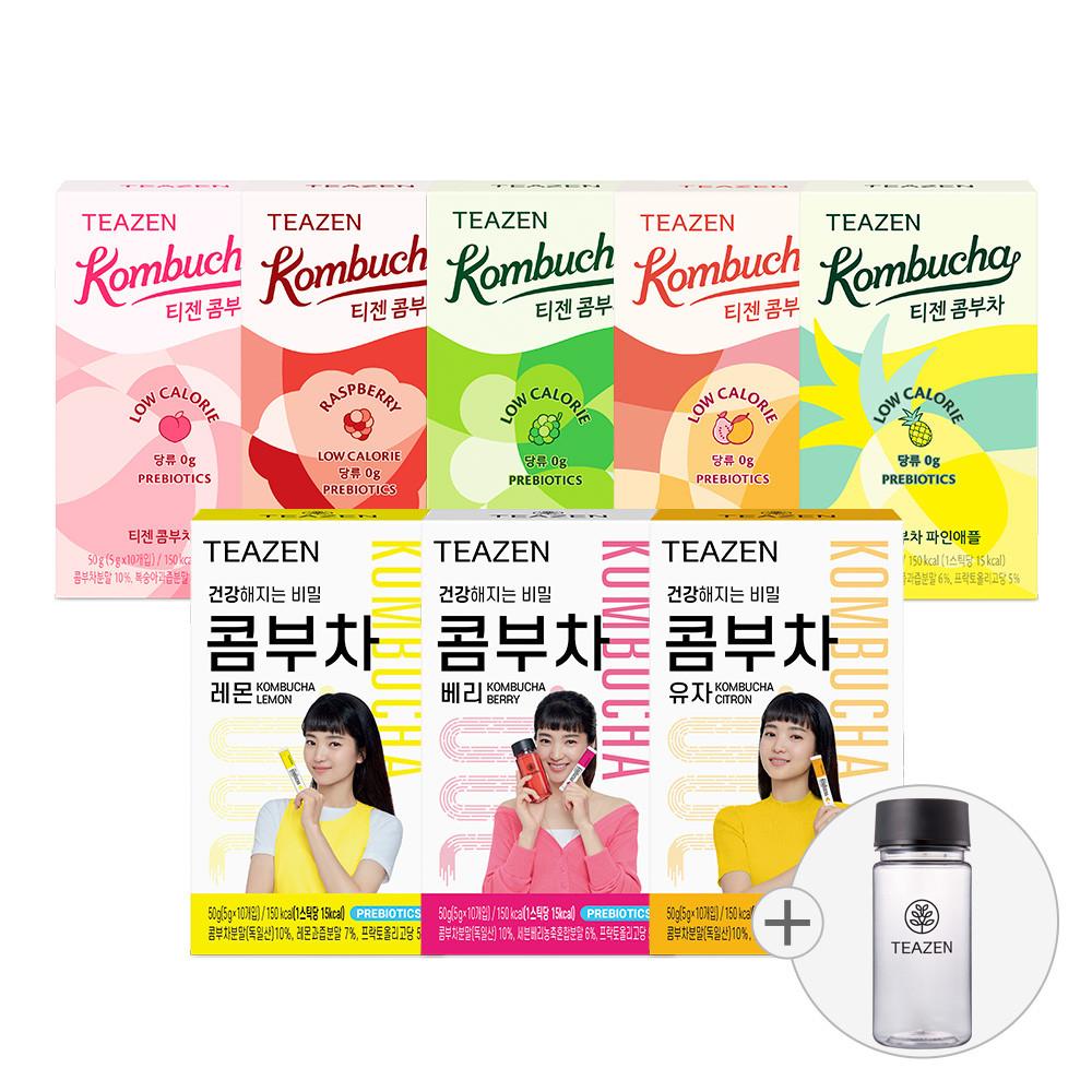 티젠 콤부차 10스틱X8박스 혼합(80스틱)+에코 보틀 [원산지:상세설명에 표시]