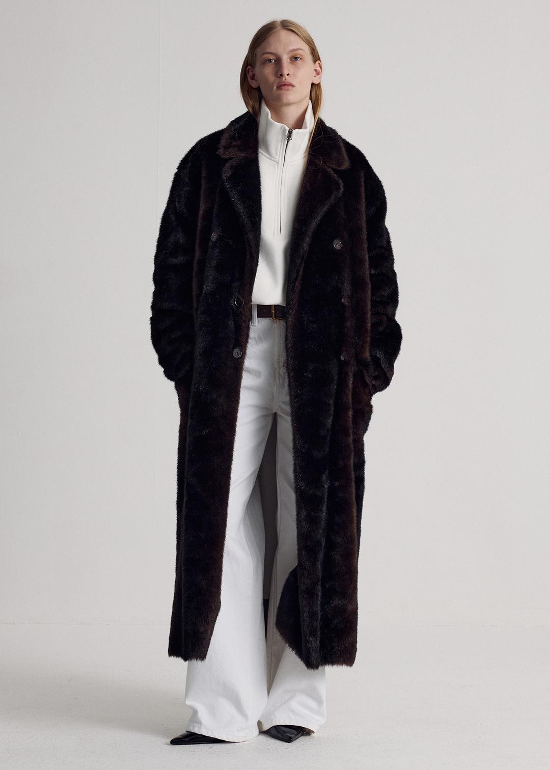 Maxi Fur Coat, Brown