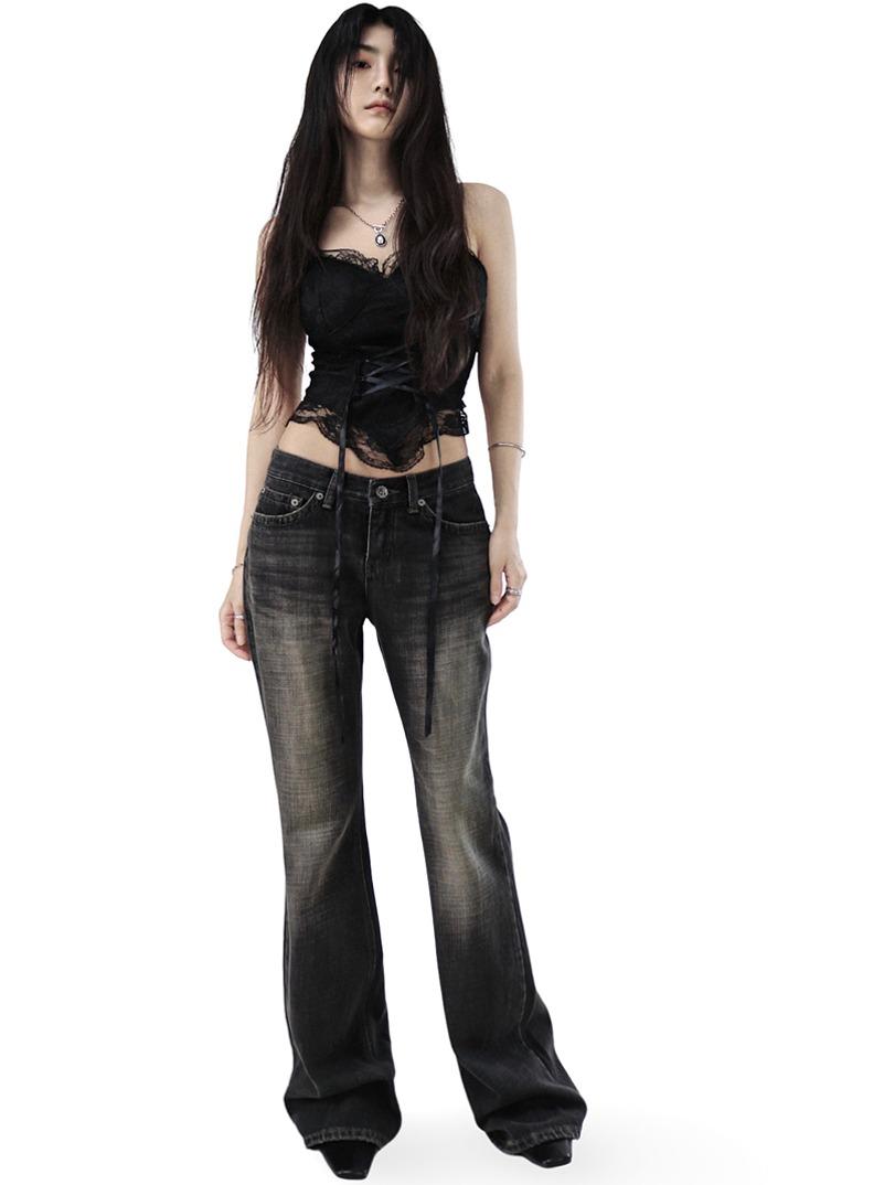 SEED LOW VINTAGE STITCH SLIM WIDE BOOTCUT JEANS 시드 로우 빈티지 스티치 슬림 와이드 부츠컷 데님진