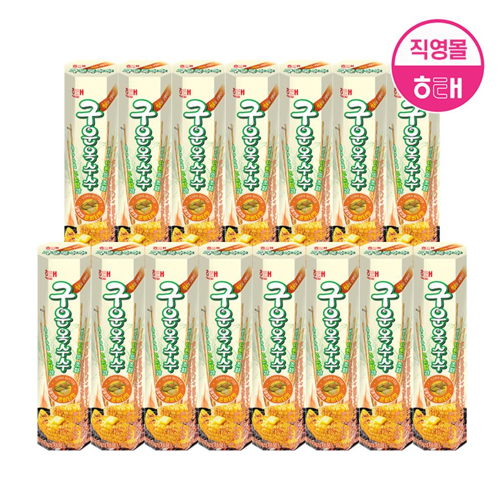 해태 신제품 구운옥수수콘버터맛 27g x 15개/구운감자/구운고구마/핫바베큐