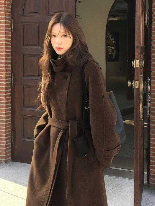 Raglan Long Handmade Coat[LMBEWI24CT701]-Brown Melange