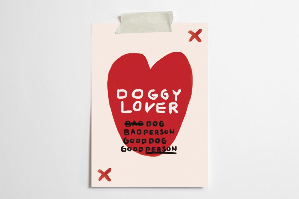 [5x7] DOGGY LOVER 강아지사랑 포스터 애견인 반려견 dog person 포스터액자