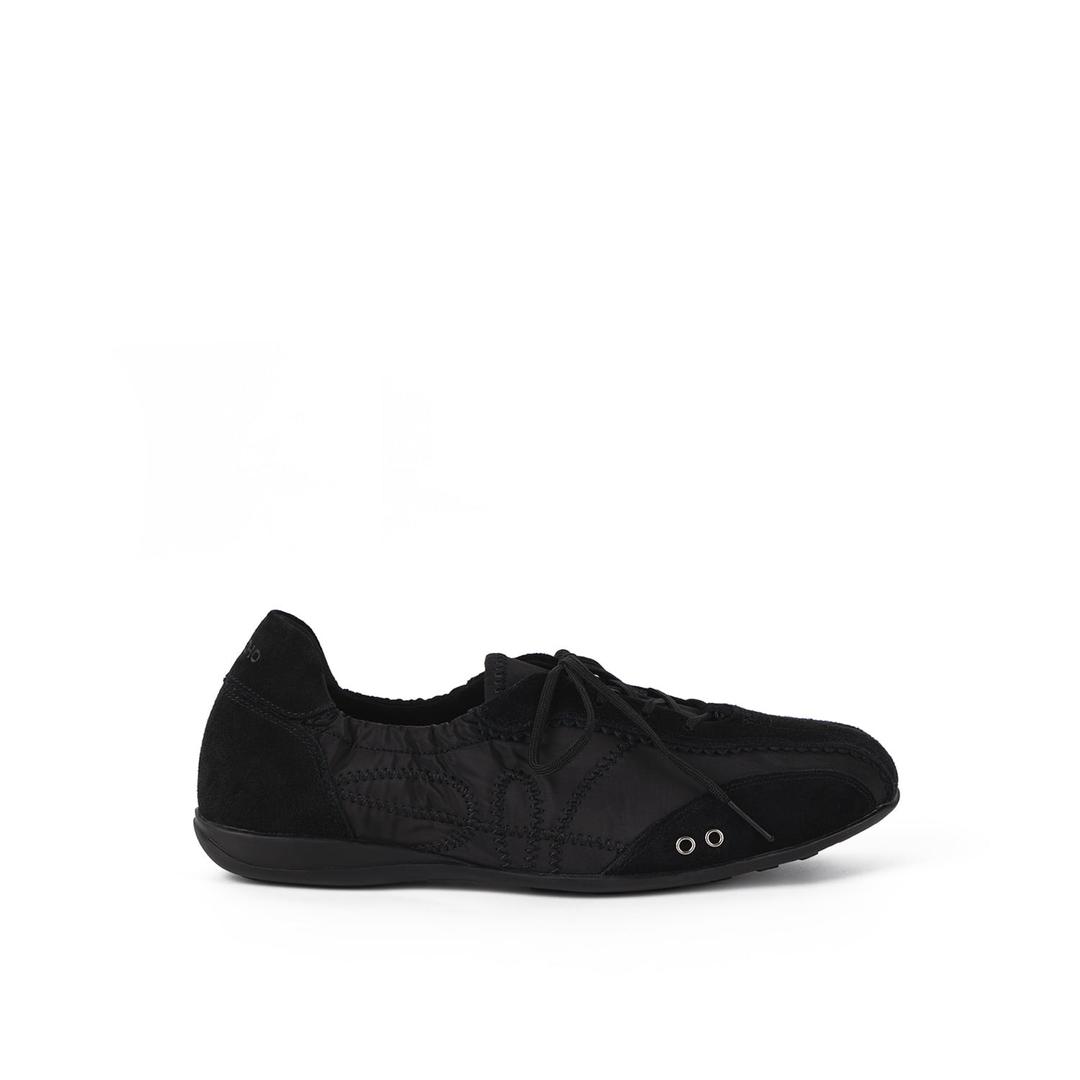 SKIA PINKING SHIRRING SNEAKERS / BLACK