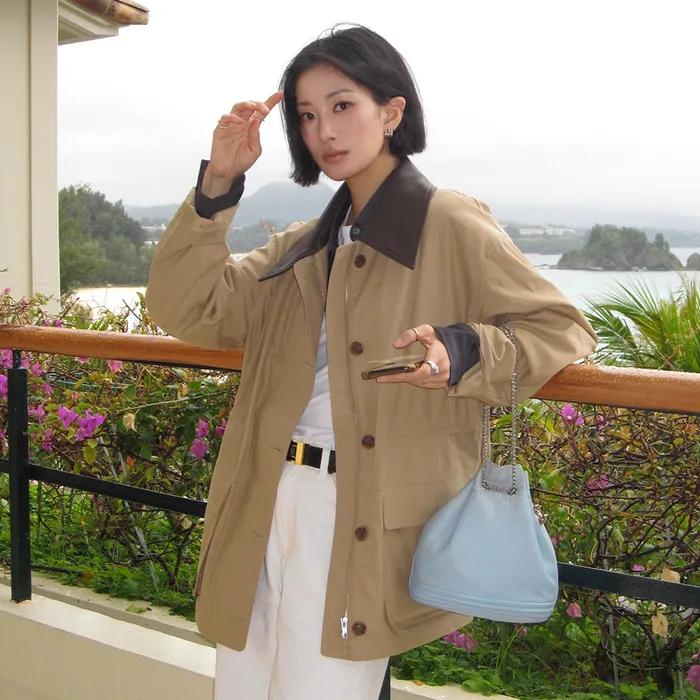 [한겨레 PICK] 코튼 워크 하프 자켓 베이지 [MDJK039BEIGE]