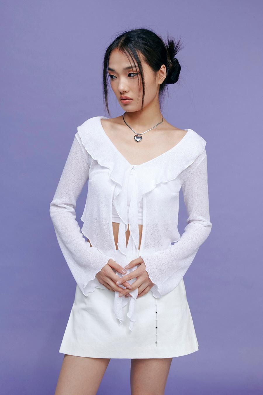 Plum cardigan_White