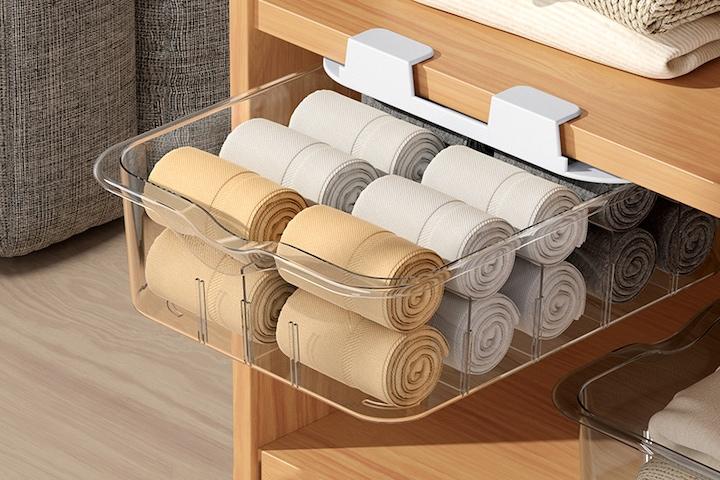 10칸 슬라이딩 옷정리 수납함 정리함 양말 속옷 (무타공)