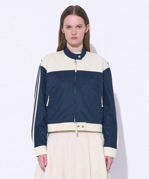 카페 레이싱 봄버 자켓_네이비